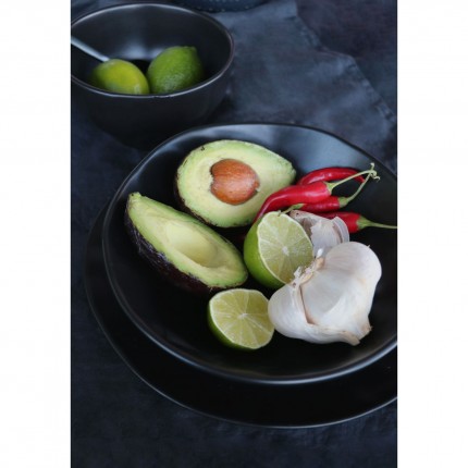 Plate Deep Organic Black Ø22cm (4/Set) Kare Design