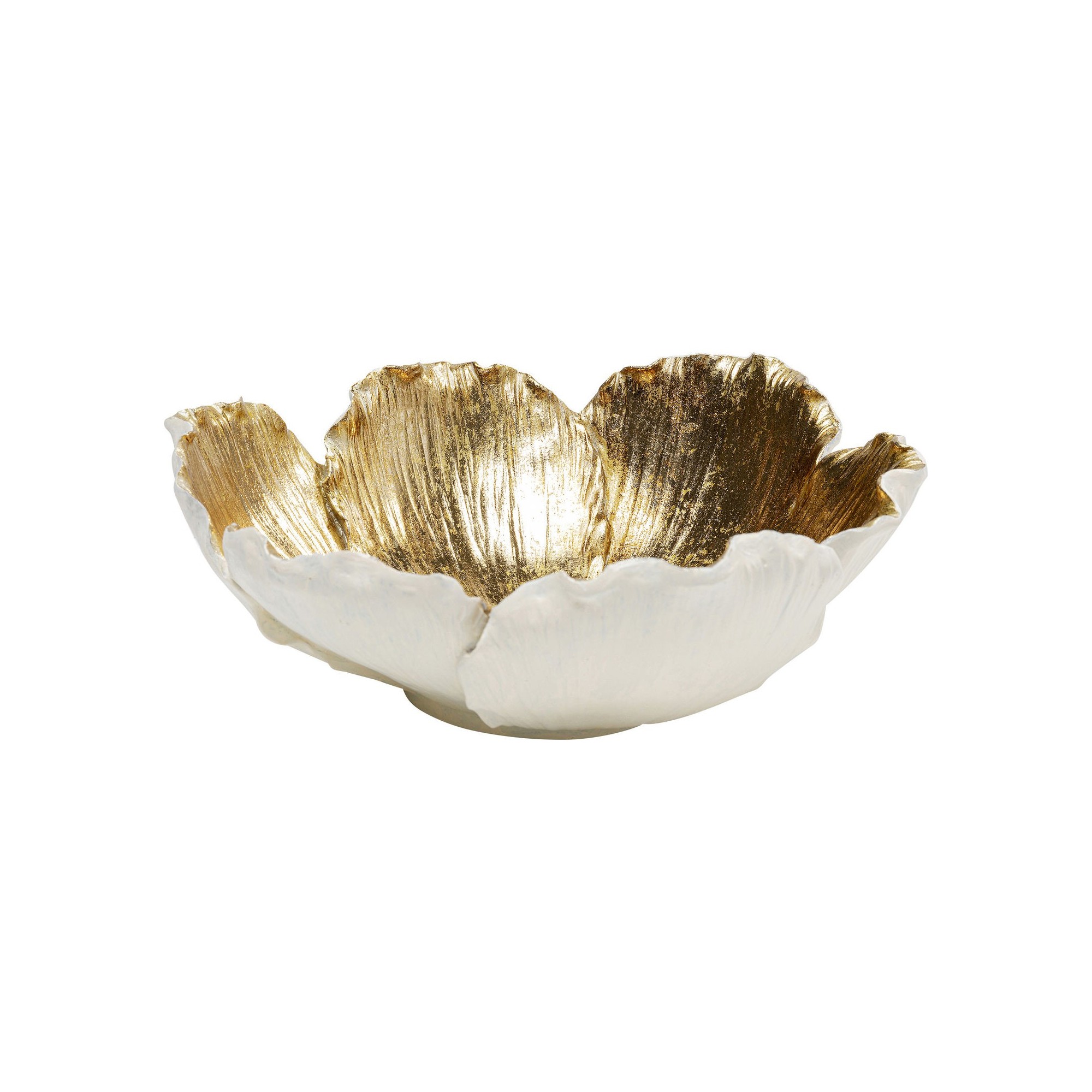 Coupe décorative Flower Bloom crème-doré Ø25