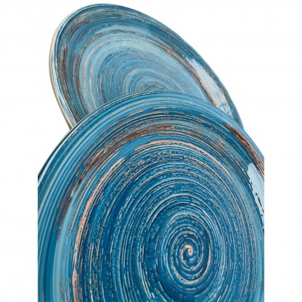 Borden Swirl Blauw Ø27cm (4/Set) Kare Design