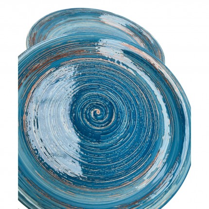 Borden Swirl Blauw Ø27cm (4/Set) Kare Design