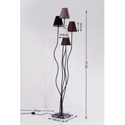 Vloerlamp Flexible Mocca 5 Kare Design