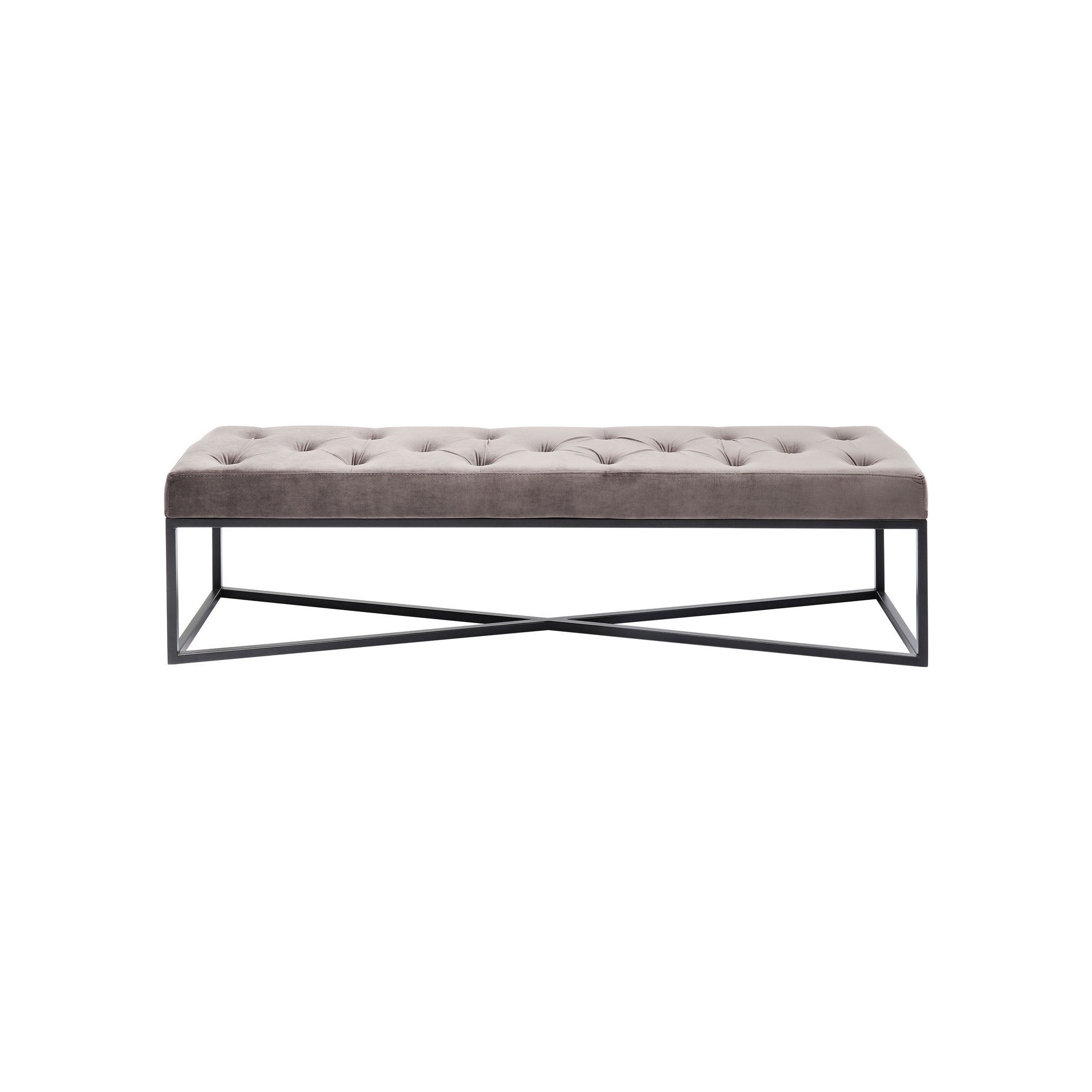 Bench Crossover Grey Black 150x40cm Kare Design