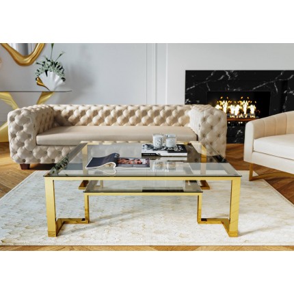 Coffee Table Rush 120x120cm gold Kare Design