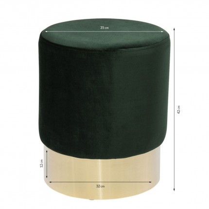 Stool Cherry Dark Green Brass Kare Design