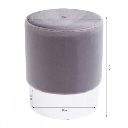 Stool Cherry Light Grey Silver Kare Design