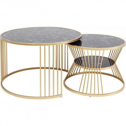 Coffee Table Roma (2/Set) black and gold Kare Design