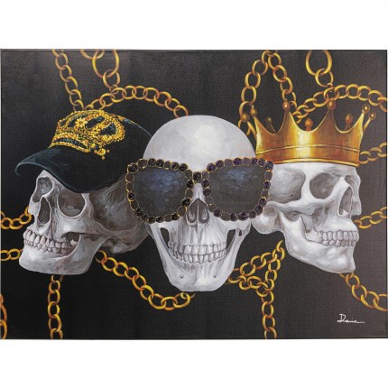 Schilderij Skull Gang 90x120 Kare Design