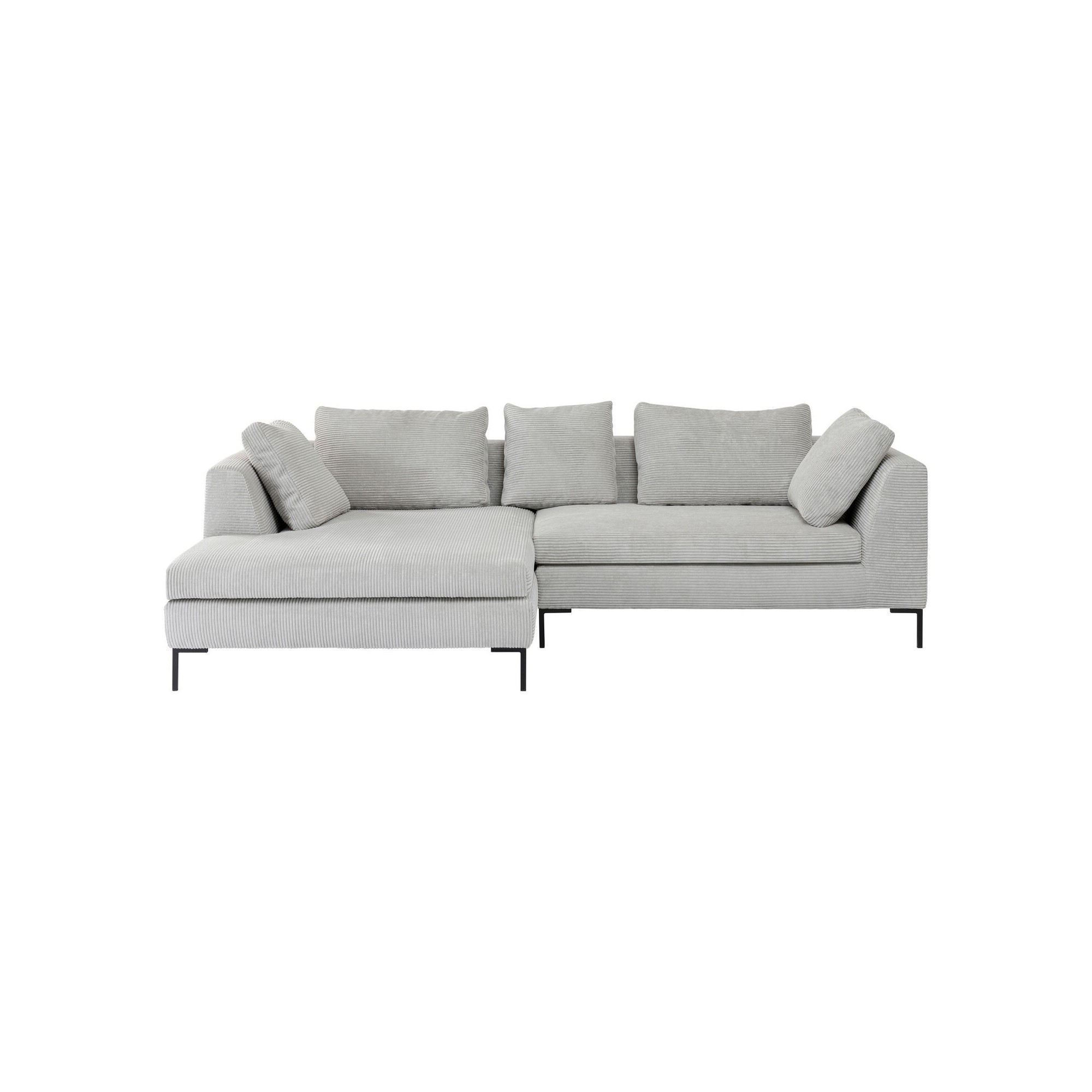 Corner Sofa Gianni Cord Grey Left